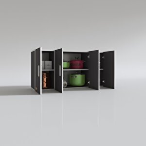 Hazır Mutfak Merlanda Gri 060*120*22 Mutfak Banyo Dolabı Kapaklı Raflı