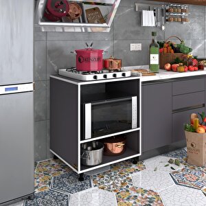 Ocak Dolabı Nermin Gri 85*70*60 Xlarge Hazır Mutfak Klasik Setüstü Ocak Için Sabit Tabla