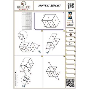 Kenzlife Ocak Dolabı Iclal Gri 85*60*57 Mutfak Klasik Setüstü Ocak Için Modül