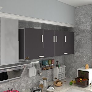 Hazır Mutfak Perenna Gri 060*180*22 Mutfak Banyo Dolabı Kapaklı Raflı