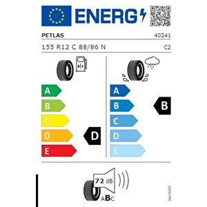 155 R12 C Tl 88/86n 8pr Full Power Pt825 Plus Yaz Lastiğidir (üretim Tarihi:2024)