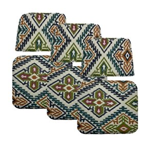 Knsz Minder Seti 3 Lü Zng&mğr&uslu Kilim Desen Oturma Ve Sırt Tel Sandalyesi Minderi Bir Arada