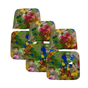 Knsz Minder Seti 3 Lü Zng&mğr&uslu Çiçek Desen Oturma Ve Sırt Tel Sandalyesi Minderi Bir Arada
