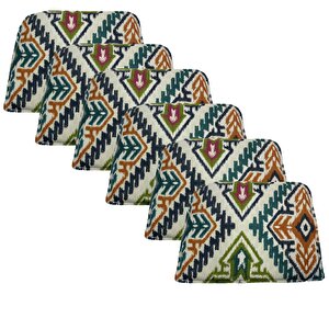 Knsz Sırt Minderi 6 Lı Mazlum Kilim Desen Kumaş Cırtlı Tel Sandalyesi Sırtı Için
