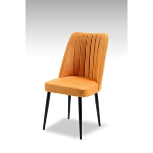 Vento Sandalye - Jerika Sarı - Metal Siyah Ayak