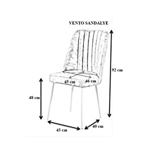 Vento Sandalye - Jerika Krem - Metal Siyah Ayak Krem