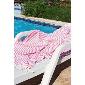 %100 Organik Pamuk, Zebra Desenli Siyah Peştemal, Banyo Ve Plaj Havlusu, 100x175cm
