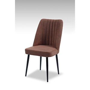 Vento Sandalye - Jerika Kahve - Metal Siyah Ayak Kahverengi