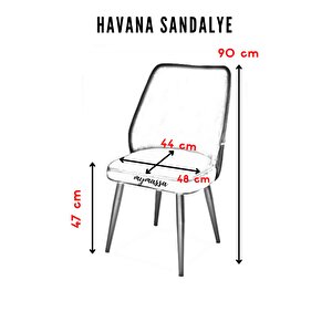 Havana Sandalye - Babyface Krem - Metal Krom Ayak