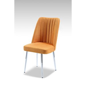 Vento Sandalye - Jerika Sarı - Metal Krom Ayak Sarı