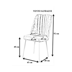 Vento Sandalye - Jerika Mor - Metal Beyaz Ayak Mor