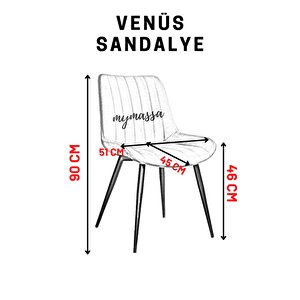 Venüs Sandalye - Babyface Kapuçino - Metal Siyah Ayak