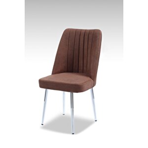 Vento Sandalye - Jerika Kahve - Metal Krom Ayak Kahverengi