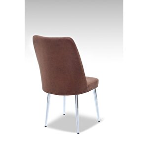 Vento Sandalye - Jerika Kahve - Metal Krom Ayak Kahverengi