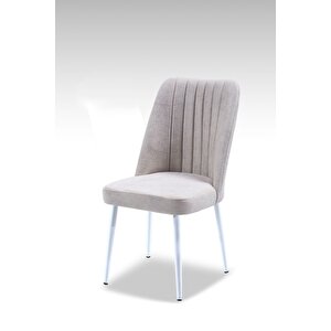 Vento Sandalye - Jerika Krem - Metal Beyaz Ayak Krem