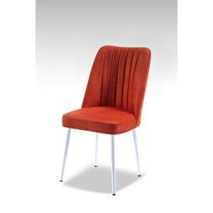 Vento Sandalye - Jerika Kiremit - Metal Beyaz Ayak