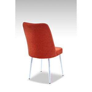 Vento Sandalye - Jerika Kiremit - Metal Beyaz Ayak Turuncu