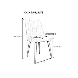 Polo Sandalye - Jerika Yeşil - Ahşap Siyah Ayak Yeşil