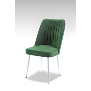 Vento Sandalye - Jerika Yeşil - Metal Beyaz Ayak Yeşil