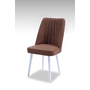 Polo Sandalye - Jerika Kahve - Ahşap Beyaz Ayak Kahverengi