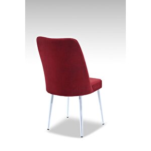 Vento Sandalye - Jerika Bordo - Metal Beyaz Ayak Bordo