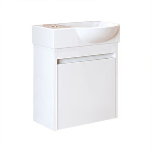 Roomart Leo Ayaksız Tek Kapaklı Sol Lavabolu 46 Cm Banyo Alt Dolabı