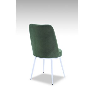 Gold Sandalye - Jerika Yeşil - Metal Beyaz Ayak