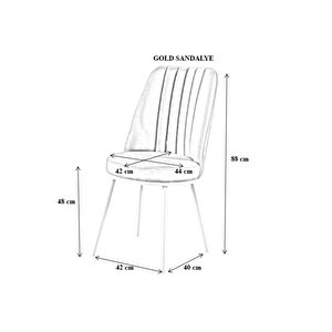 Gold Sandalye - Jerika Antrasit - Metal Beyaz Ayak Antrasit