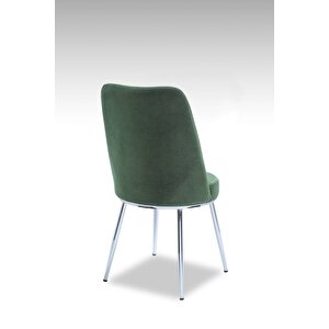Gold Sandalye - Jerika Yeşil - Metal Krom Ayak Yeşil