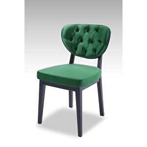 Boston Sandalye - Babyface Yeşil - Siyah Gürgen Iskelet