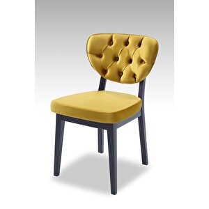 Boston Sandalye - Babyface Sarı - Siyah Gürgen Iskelet