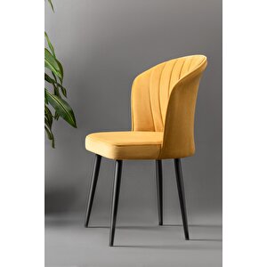 Rubi Sandalye - Babyface Sarı - Siyah Metal Ayak Sarı