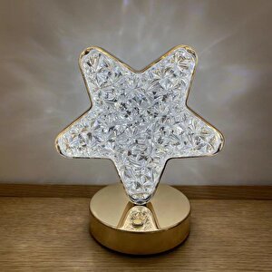 Lw-27 Şarjlı Yıldız Kristal Elmas Masa Lambası Dokunmatik Romantik Akrilik Led Gece Lambası