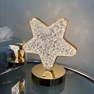 Lw-27 Şarjlı Yıldız Kristal Elmas Masa Lambası Dokunmatik Romantik Akrilik Led Gece Lambası