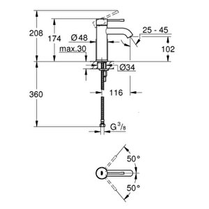 Grohe Essence Tek Kumandalı Lavabo Bataryası S-boyut - 24172001