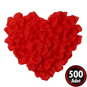Yapay Gül Yaprakları, 500 Adet - Kırmızı