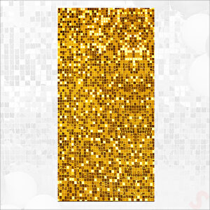 Işıltılı Pul Payetli Arka Fon Paneli, 30cm X 30cm - Altın