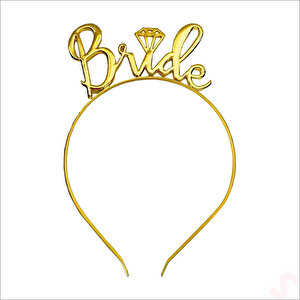 Bride To Be Kuşak Ve Bride Metal Taç Seti - Altın