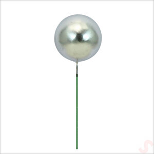 Çubuklu Süsleme Topu, 4cm X 4 Adet - Gümüş