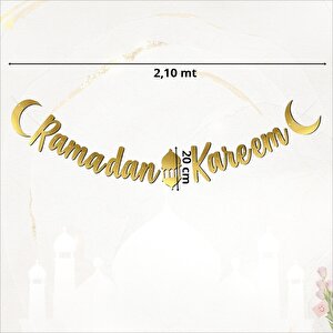 Ramadan Kareem Metalik Altın Banner - 2,1 Mt