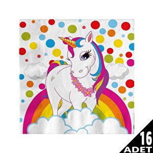 Unicorn Rainbow Kağıt Peçete, 16 Adet