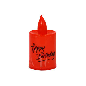 Happy Birthday Pilli Led Mum, 6,00 Cm X 3,50 Cm - Kırmızı