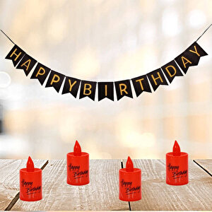Happy Birthday Pilli Led Mum, 6,00 Cm X 3,50 Cm - Kırmızı
