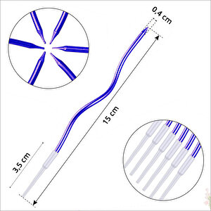 Spiral Krom Mum, 15 Cm X 6 Adet - Mavi