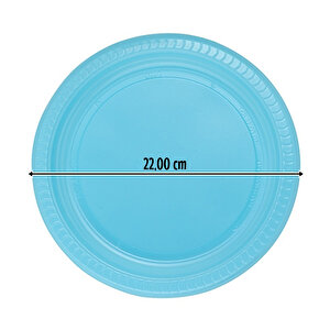Mavi Plastik Tabak -   22,00 Cm  -  25 Adet