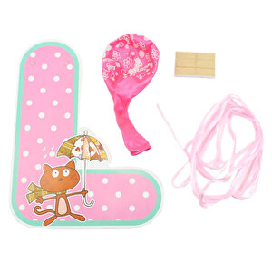Balonlu Baby Girl Banner Seti, 3,00 Mt