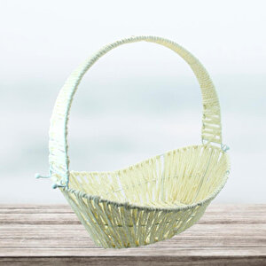 Saplı Oval Sepet, 31 Cm, Küçük Boy