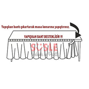 Masa Eteği, Plastik, 75 Cm X 426 Cm, Mavi