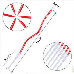Spiral Krom Mum, 15 Cm X 6 Adet - Kırmızı