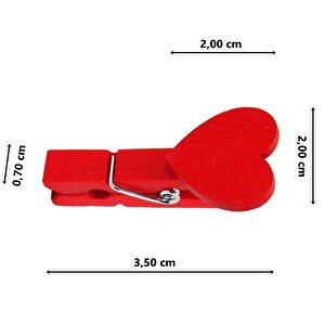 Kalpli Süs Mandalı 3,50 Cm, 10 Adet - Kırmızı